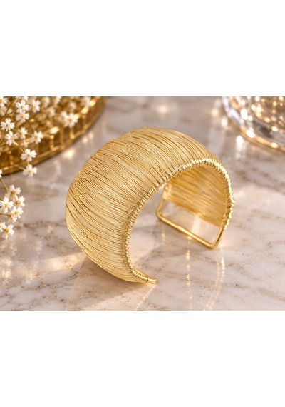 Terragolds Çelik Tel Sarma Model Gold Renk Kadın Bileklilk - Bb7893 Altın