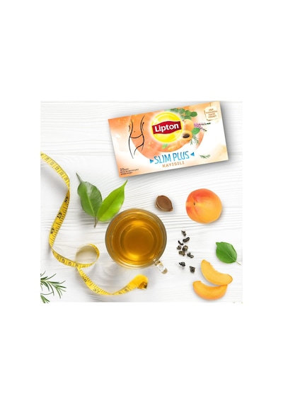 Lipton Slim Plus Kayısılı Bardak Süzen Poşet Bitki Çayı 20'li Paket