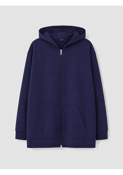 Lcw Curve Lacivert Büyük Beden Kadın Fermuarlı Sweatshirt