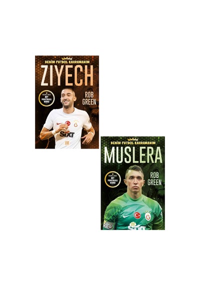 Dokuz Benim Futbol Kahramanım Zıyech - Muslera Poster Sticker Futbolcu Kartı Hediyeli 2 Kitap