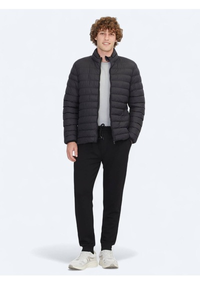 Kip Siyah Regular Fit Dik Yaka Casual Dokuma Mont Siyah