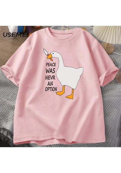 Flood Of Style Kaz Barış Asla Bir Seçenek Oldu T-shirt Erkek Kadın Yaz Pamuk Tee Moda Eğlence Serin Erkek Gi Pembe