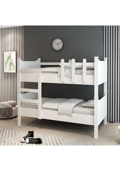 Afilli Ayrılabilen Tamamı Mdf Ranza Beyaz 90x190 R1005