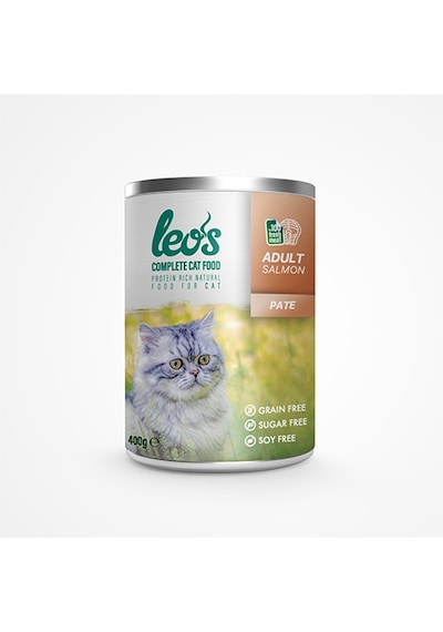 Leos Somon Balıklı Pate Konserve Yetişkin Kedi Maması 400 G