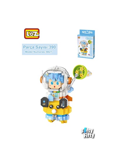 Loz Micro Block Serisi Mavi Astronot 390 Parça Oyuncak Yapım Seti Fflz-8827