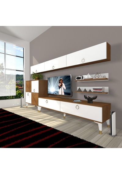 Decoraktiv Eko 8 Mdf Std Gold Tv Ünitesi Tv Sehpası Ceviz - Beyaz
