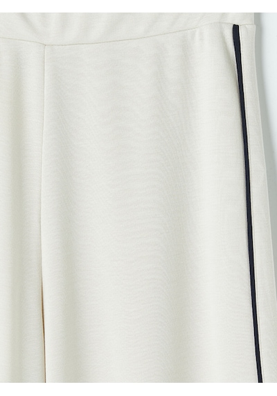 Lcw Modest Bej Şeritli Soft Touch Kadın Eşofman Altı