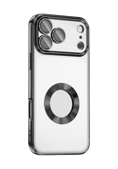 Zore Apple iPhone Uyumlu 17 Pro Kılıf Kamera Korumalı Logo Gösteren Zore Omega Kapak - Lila