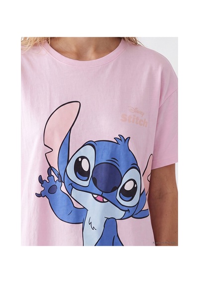 Lcw Young Pembe Stitch Baskılı Kadın Pijama Takım