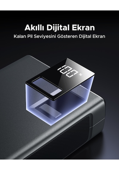 Ugreen 1000a Ultrasafe Araç Akü Takviye Cihazı, 12v 12.000mah Taşınabilir Powerbank Ve Led Acil Durum Işığı, 35977 Gri