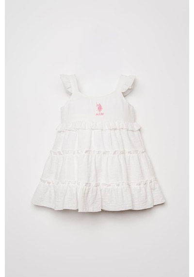 U.S. Polo Assn. U.s. Polo Assn Kız Bebek Elbise Beyaz-2276 Beyaz