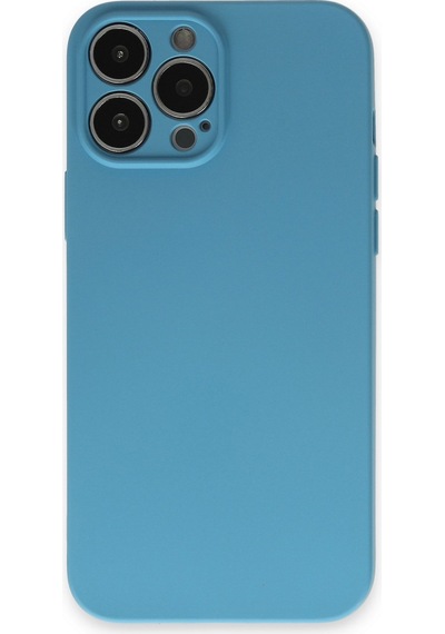 Apple Uyumlu - iPhone 13 Pro Max Kılıf Nano İçi Kadife Silikon - Mavi