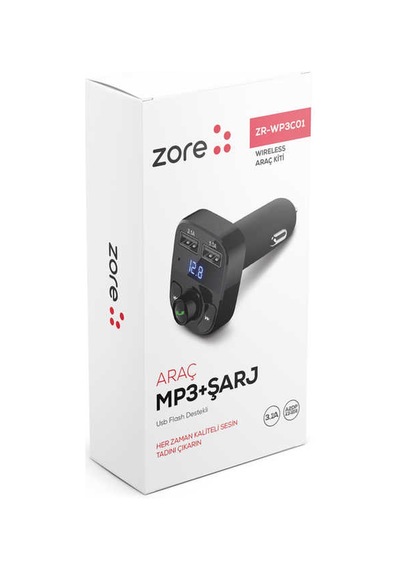 Ardemix Zr-wp3c01 Bluetooth Transmitter Mp3 Araç Şarjı - Siyah Siyah