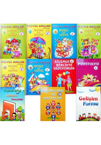 Beyaz Pusula 3 - 4 Yaş Vızvız Arılar Eğitim Seti 9 Kitap N11.2670