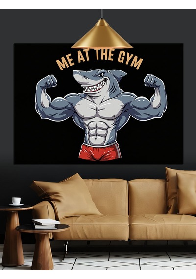 Me At The Gym Yazısı Dekoratif Kanvas - Mdf Ahşap Tablo