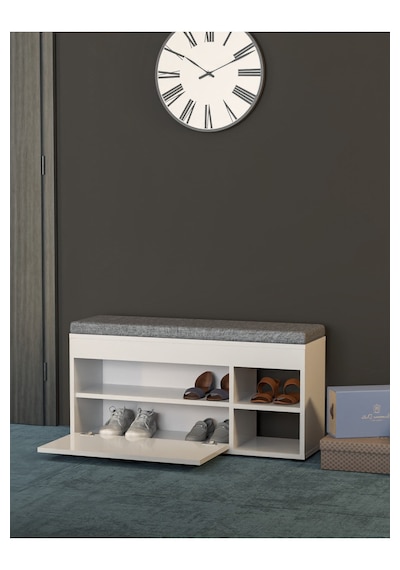 Reyo Falez Ayakkabılık Minderli Bench Dolap Çok Amaçlı Raflı Puflu Oturaklı Ayakkabı Dolabı - 191 Beyaz Reyo Falez Ayakkabılık Minderli Bench Dolap Çok Amaçlı Raflı Puflu Oturaklı Ayakkabı Dolabı - 191 Beyaz