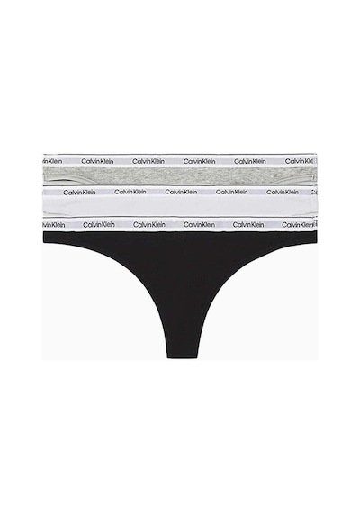 Calvin Klein Thong 3pk Underwear Bottoms Külot-9123 Black/whıte/grey Heather