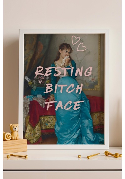 Auguste Toulmouche The Letter Çerçeveli Tablo Resting Bitch Face Arkadaşa Komik Hediye Altered Art