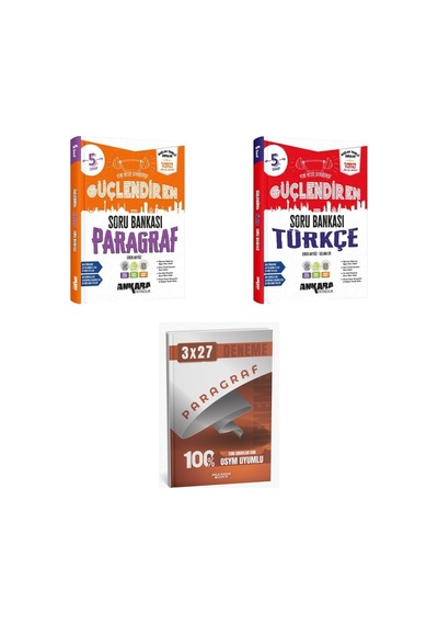 2027 Ankara 5. Sınıf Güçlendiren Paragraf + Türkçe Soru + Anla Kazan Paragraf Deneme 3'lü Set