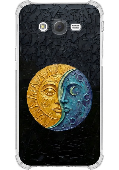 Samsung Uyumlu Galaxy J7 Core İle Köşe Korumalı Kılıf Metamorfoz Ekinoks Tasarımlı Uv Baskılı Şeffaf