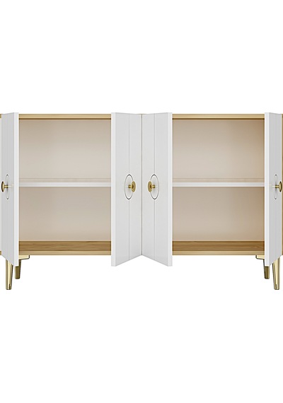 Ka1235dbg Enlem Konsol Ve Tv Sehpası Safirmeşe-beyaz-gold 120cm