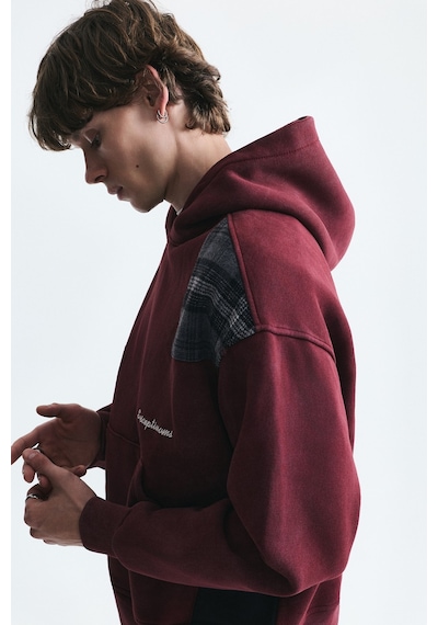 Vamos Boxy Fit Yama Detaylı Sweatshirt Bordo