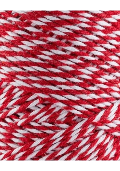 Marteniçka İpi Kırmızı Beyaz, 100 Metre 2 Mm, Bileklik Ve Hediye Paketleme İçin Dekoratif İp 000 Açık Krem