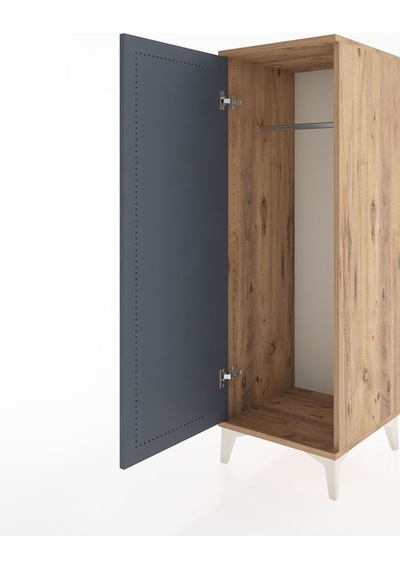 Hyperion Dolap Tek Kapaklı Tek Askılı 44x44x134 Çam-antrasit Çam