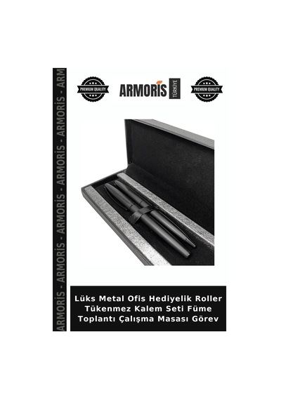 Lüks Metal Ofis Hediyelik Roller Tükenmez Kalem Seti Füme Toplantı Çalışma Masası Görev Çok Renkli