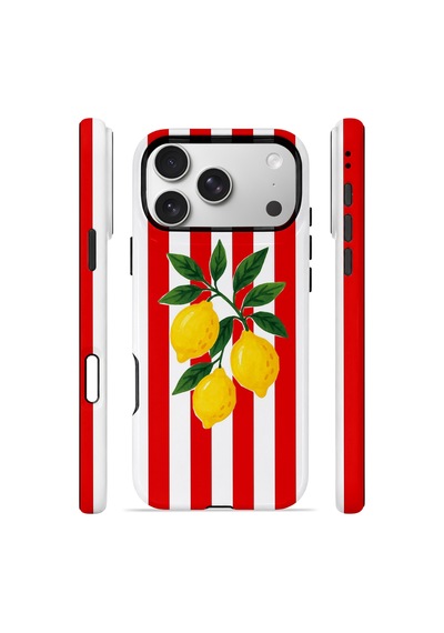 Apple iPhone Uyumlu 17 Pro Vorian Çift Katmanlı Magsafe Kılıf Lemon Parade Red
