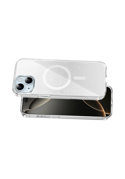 Onegif Apple iPhone Uyumlu 14 Sora Simli Magsafe Kapak - Beyaz Kod: 7812