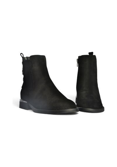 Fox Shoes Z555266661 Siyah Hakiki Deri Süet Kadın Bot