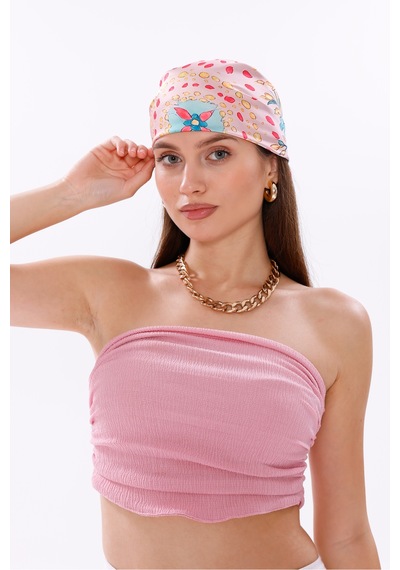 Tarzını Seç Tropikal Rüya Model Fular Bandana Şal Estascarf 70x70 Cm