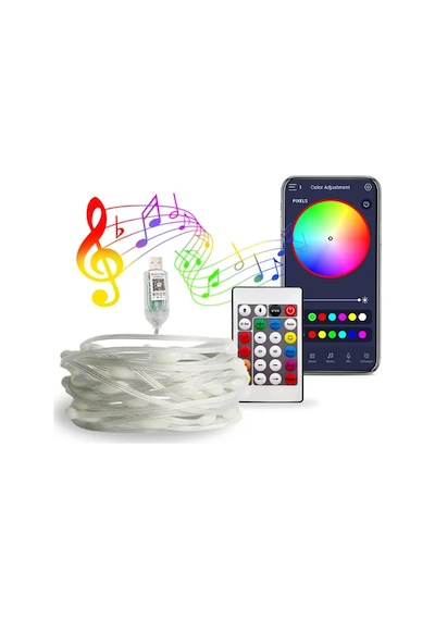 10m Rgb Usb Bluetooth Led Işık Yılbaşı Ağacı Işığı Dekor Lefi