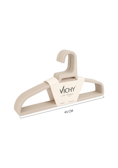 Vichy 5 Li Kaymaz Yüzeyli Askı 45 Cm Bej Renk Elbise & Ceket Askısı Vch-7025 Beyaz