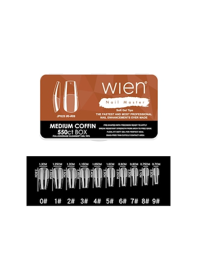 Wien Yeni Nesil Protez Tırnak Jel Tips Soft Gel Tips Medium Coffin 550 Adet 41084629