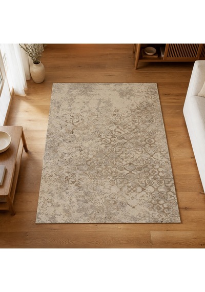 Kartela Halı Vera Halı Kaymaz Taban Makinede Yıkanabilir Halı Bej - 100 X 150 Cm