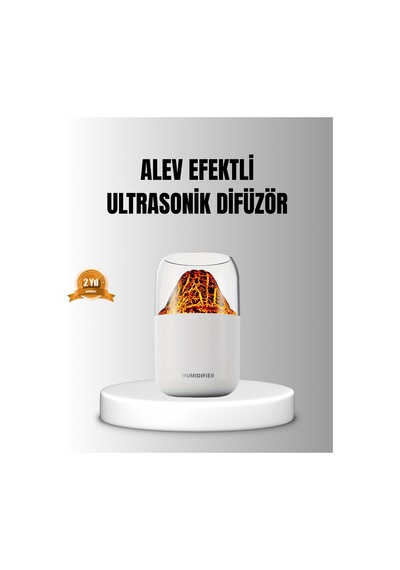 Alev Efektli Ultrasonik Uçucu Yağ Difüzörü 280ml Su Tanklı Ve Ses