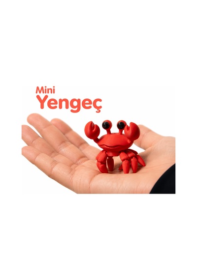 Eklemli Mini Yengeç Anahtarlık Hareketli Tasarım Sert Plastik Eğlenceli Aksesuar