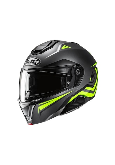 Hjc İ91 Tricus MC3HSF Çene Açılır Motosiklet Kaskı Gri Neon Sarı