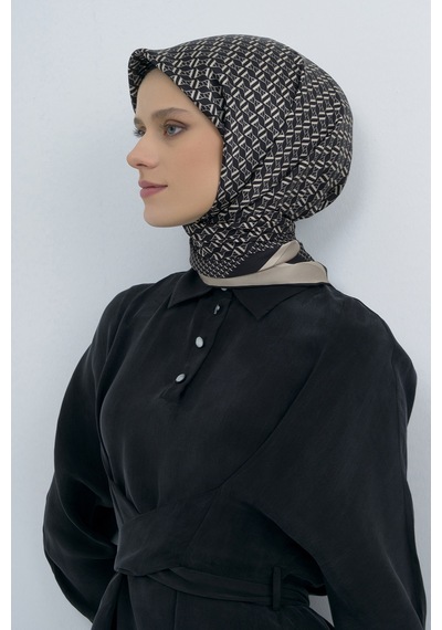 Armine Saf İpek Sura Eşarp-2026 İlkbahar-yaz- 950200d Siyah-Vizon