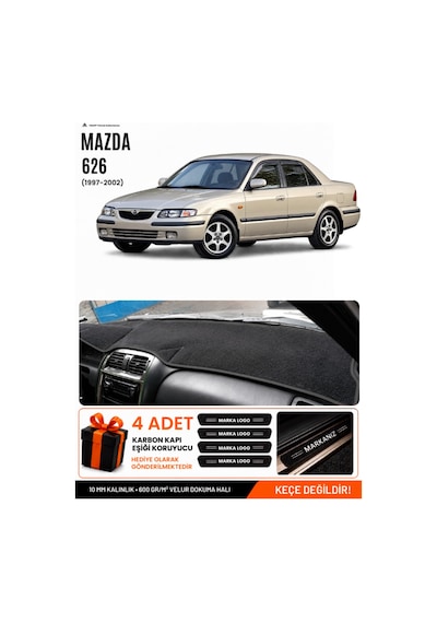Mazda 626 1997-2002 Uyumlu Torpido Koruma, Torpido Örtüsü, Torpido Kılıfı - Siyah