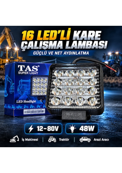 Kare Lamba 16 Led