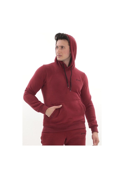Kanguru Cepli Kapüşonlu 3 Iplik Kışlık Sweat Takım Bordo