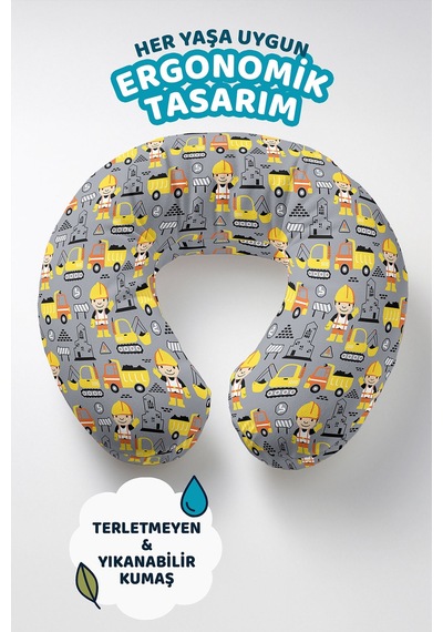 İnşaat Temalı Çocuk & Yetişkin Boyun Yastığı - Sevimli Sarı Gri Yumuşak Seyahat Yastığı Doygun Gün Batımı Paslı Turuncu İnşaat Temalı Çocuk & Yetişkin Boyun Yastığı - Sevimli Sarı Gri Yumuşak Seyahat Yastığı Doygun Gün Batımı Paslı Turuncu