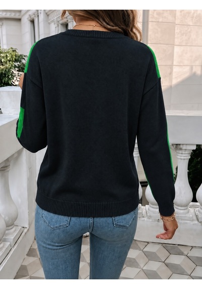 Adisia Kadın Uzun Kollu Bisiklet Yaka Triko Bluz Yeşil
