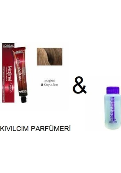 Loreal Majirel 8 Koyu Sarı Saç Boyası + Oksidanı Ile Birlikte