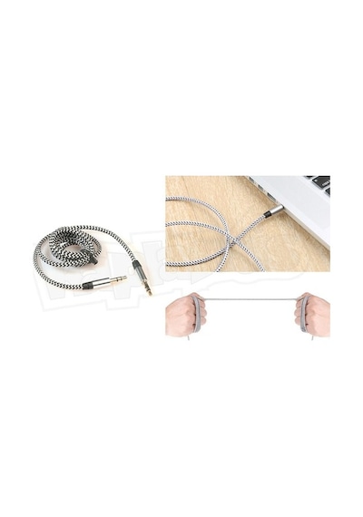 Diwu Aux Stereo 3.5Mm Data Ses Örgü Kablo Beyaz (195096698)