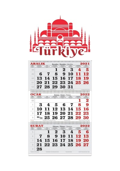 2022 Yılı Takvim Modelleri Cami Model 1