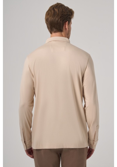 Morven Erkek Bej Trend Polo Yaka Rayon Sweatshirt 26ks063004653 Bej